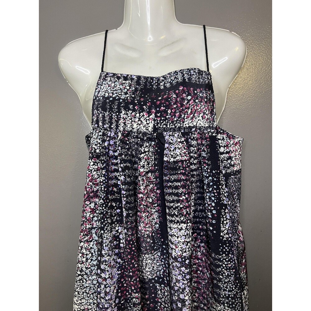Little White Lies Dress Womens XS Multicolor Floral Trapeze Strappy Sundress
